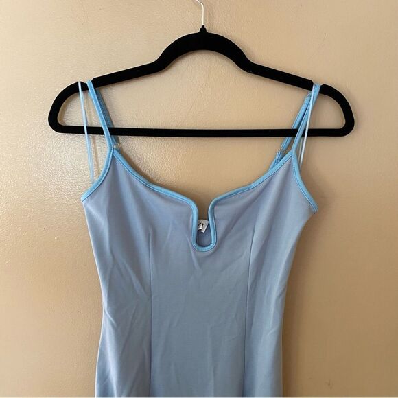Superdown Ruby Maxi Dress pale blue bustier stretch slip Revolve NWT Sz M - Picture 9 of 11